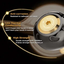 Gomexus 90mm Aluminium Power Handle With 45mm Titanium Knob - Black & Gold 12 Gomexus 90mm Aluminium Power Handle With 45mm Titanium Knob - Black & Gold -Geschäft Für Angelbedarf LYS90TB45BKGD 5